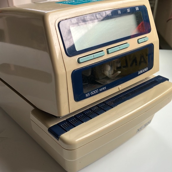 Used Amano NS-5000 electric time stamp w/original key. Works great! - Picture 10 of 10